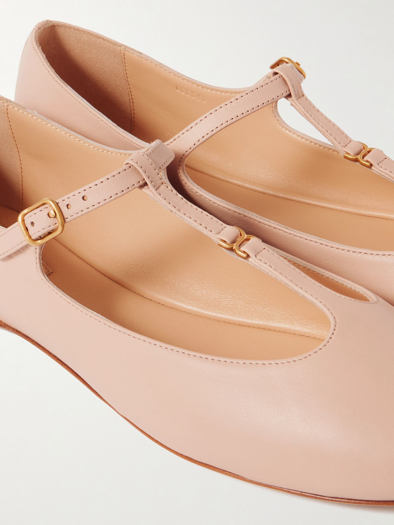 Marcie embellished leather ballet flats Baby pink - 4