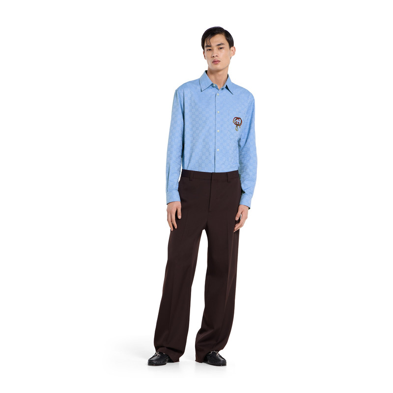 GG Oxford cotton shirt with embroidery 3