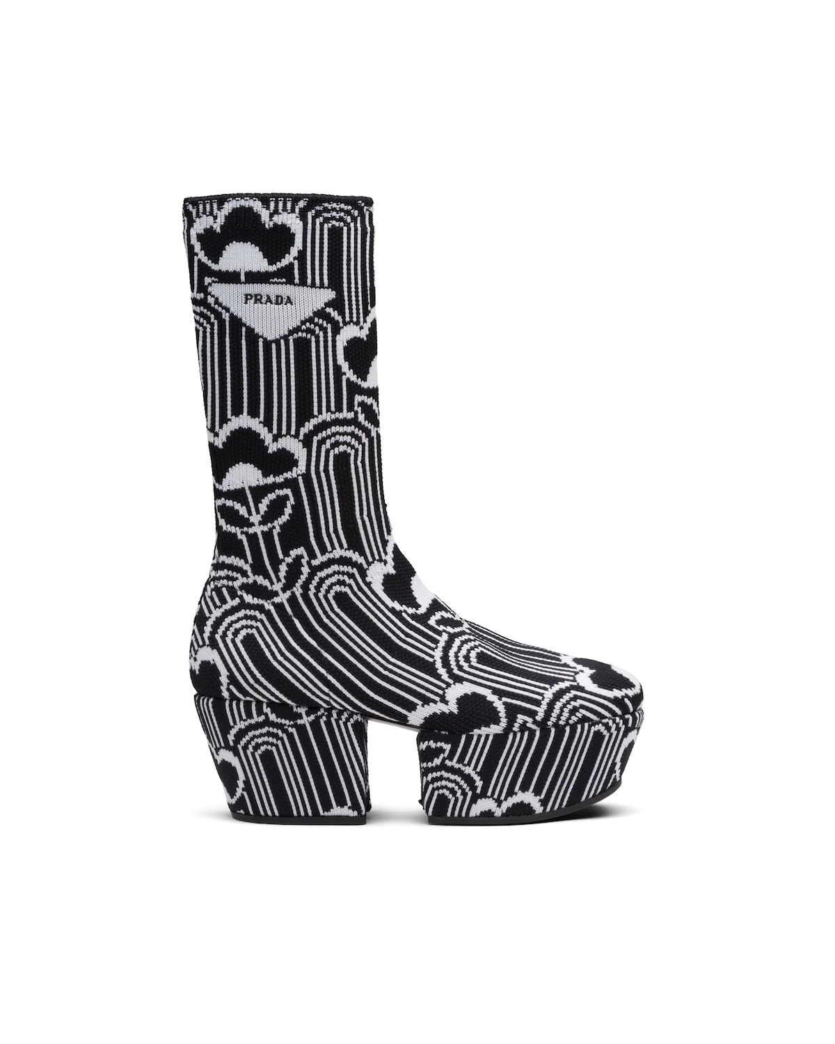 Jacquard knit platform boots - 2
