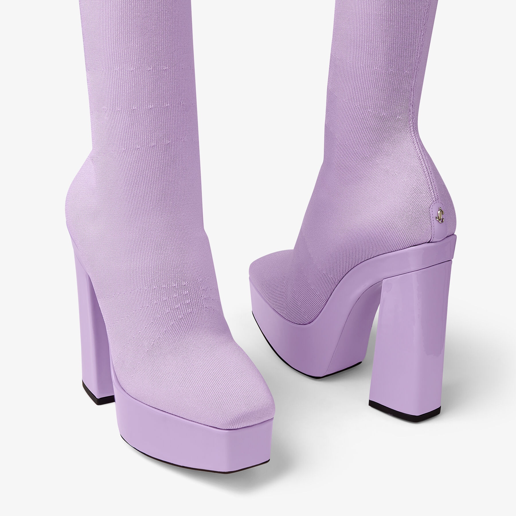 Giome Over The Knee 140
Wisteria Knitted Sock and Patent Over-The-Knee Boots - 4