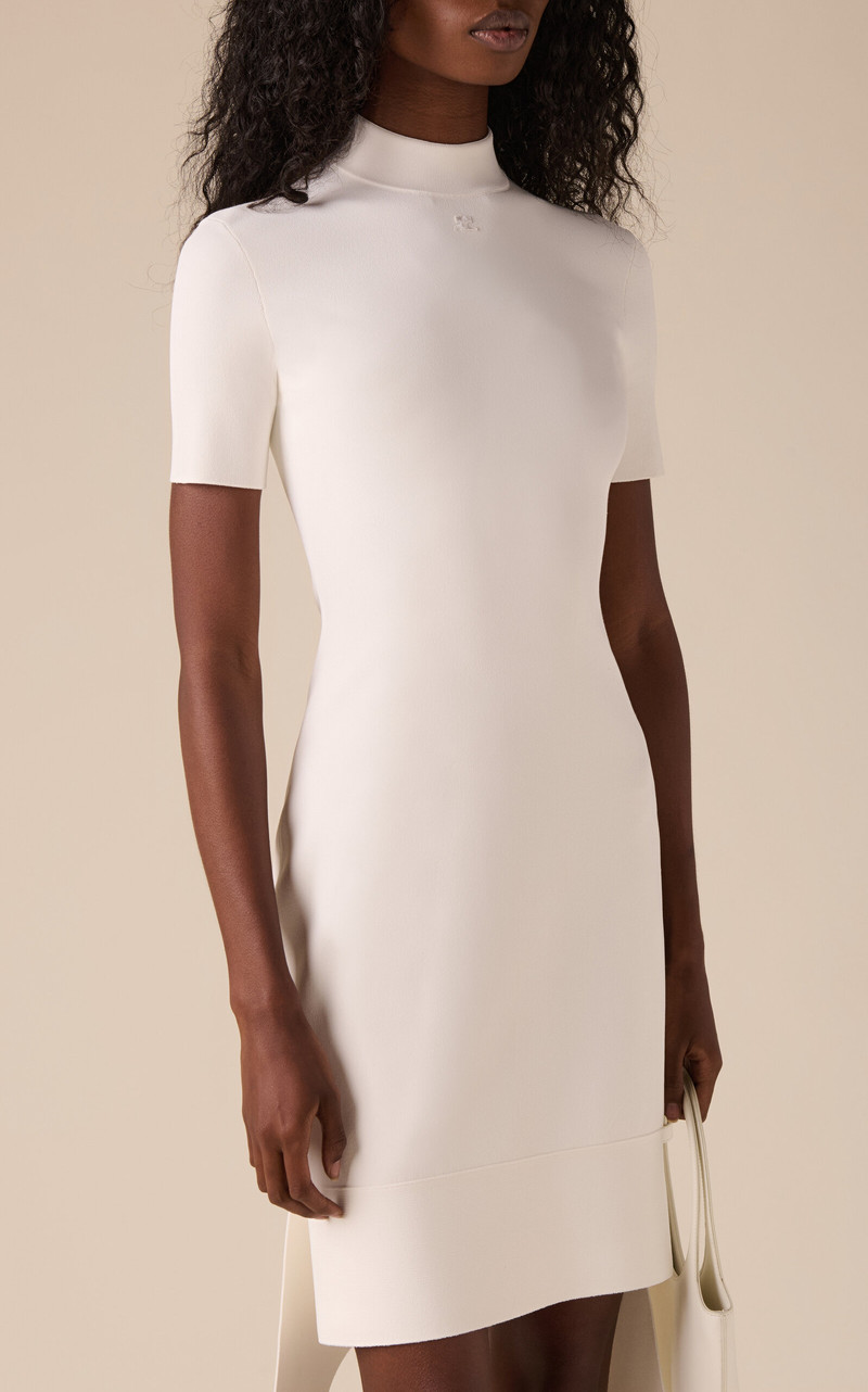 courrèges Scuba-Crepe Knit Mini Dress white outlook