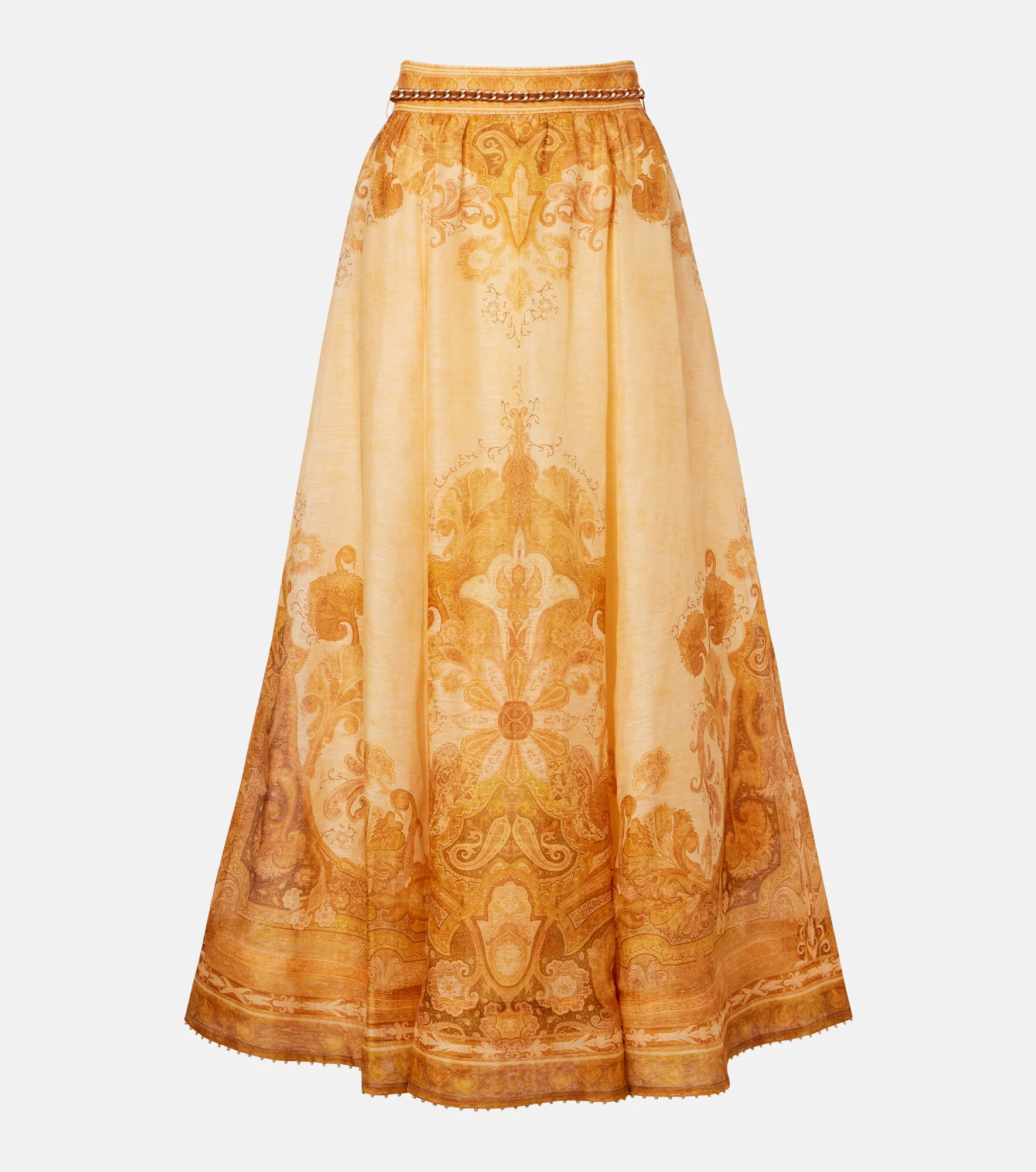 Como printed linen and silk maxi skirt - 1