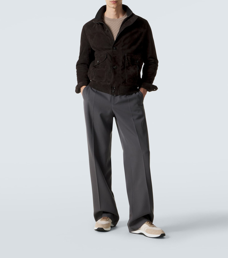 Brioni Leather-trimmed sneakers outlook