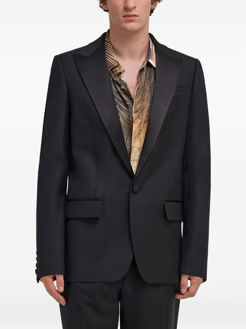 Roberto Cavalli satin-lapel single-button blazer outlook