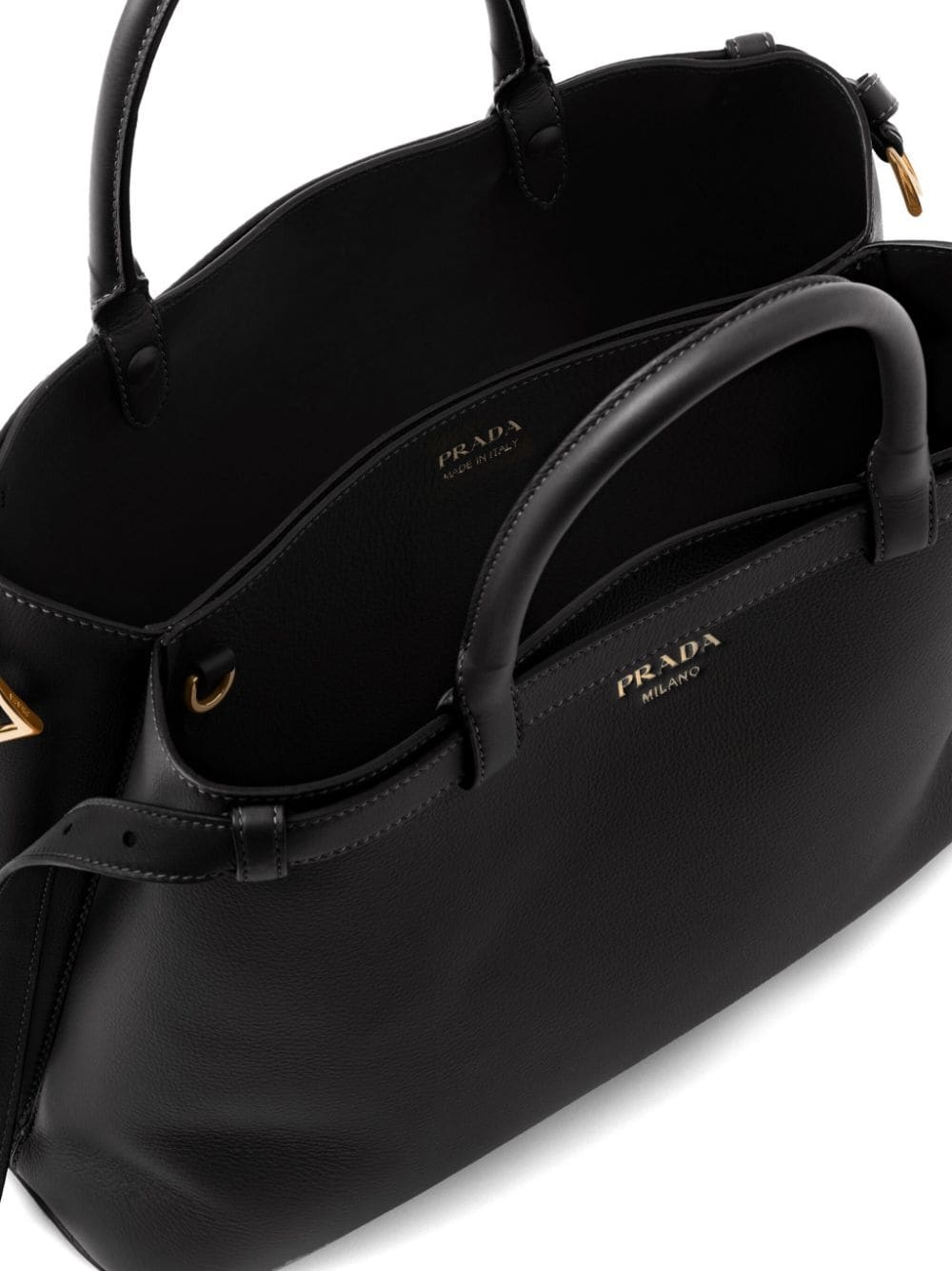 logo-plaque leather tote bag - 4