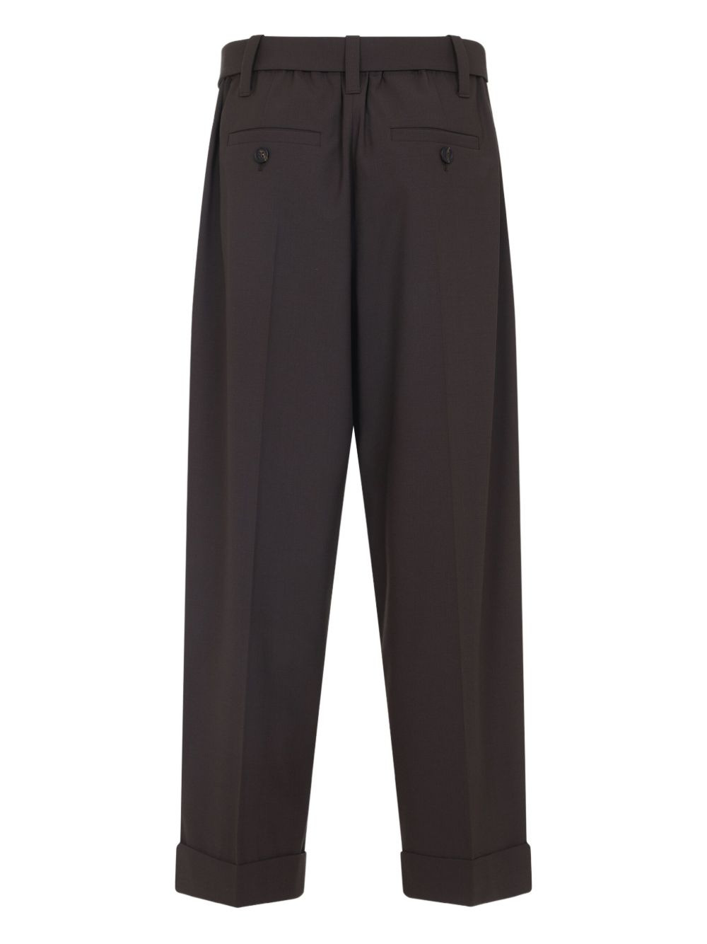 belted pleated straight trousers - 2