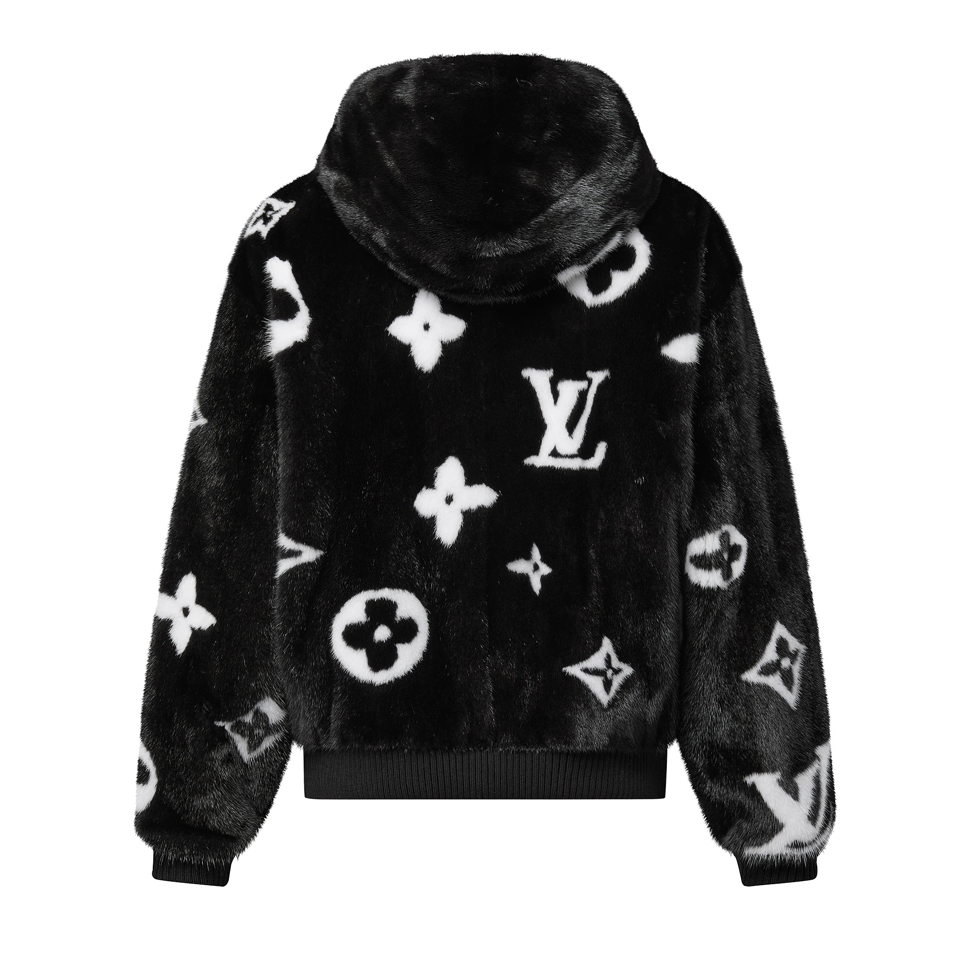 Monogram Mink Fur Zipped Hoodie - 3