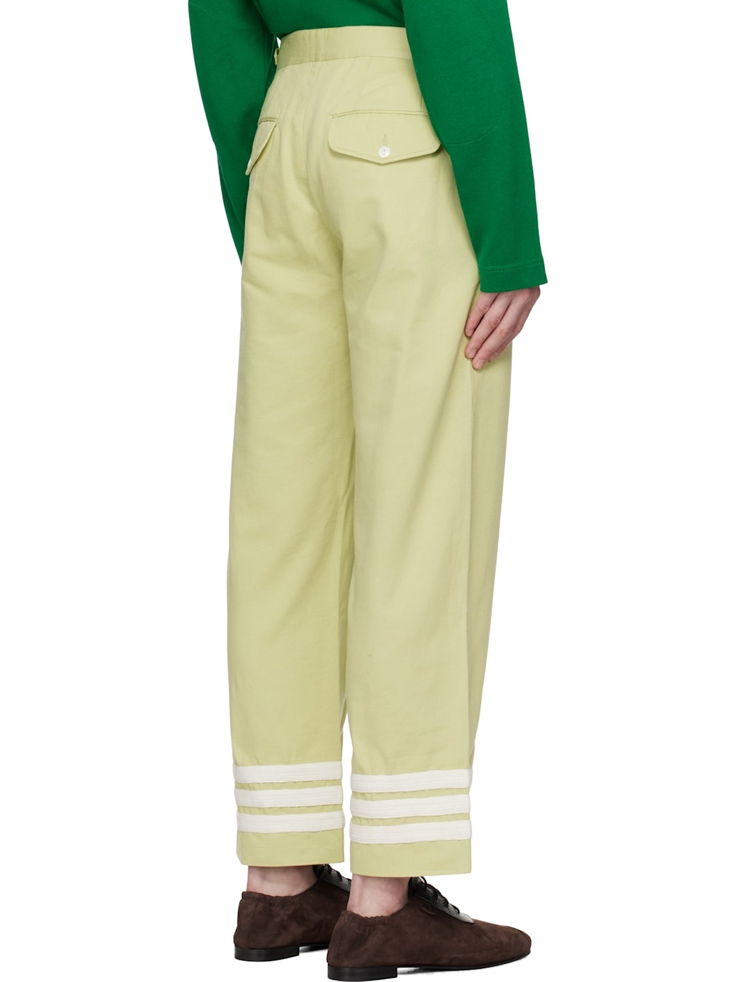 Green Tri-Stripe Trousers - 3