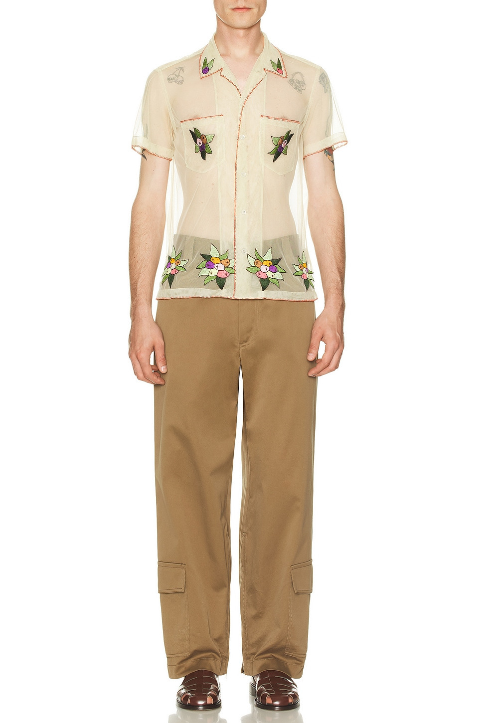 Embroidered Suncherry Short Sleeve Shirt - 5
