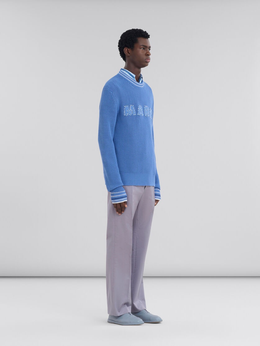 BLUE STRIPED BIO POPLIN BOWLING SHIRT - 5