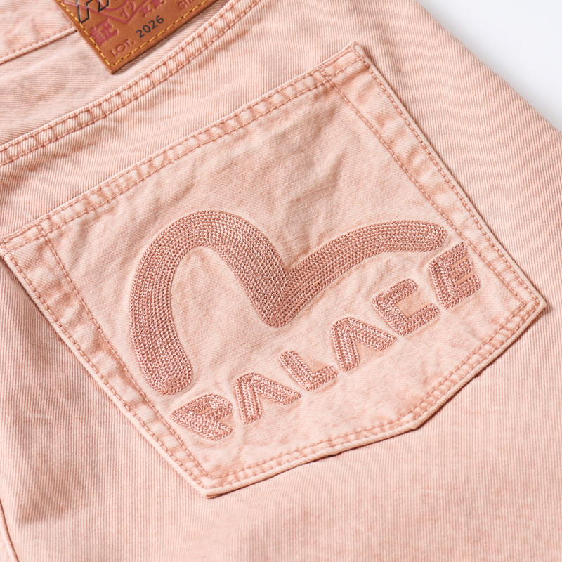 PALACE EVISU LONG DENIM SHORT PINK WASH 3