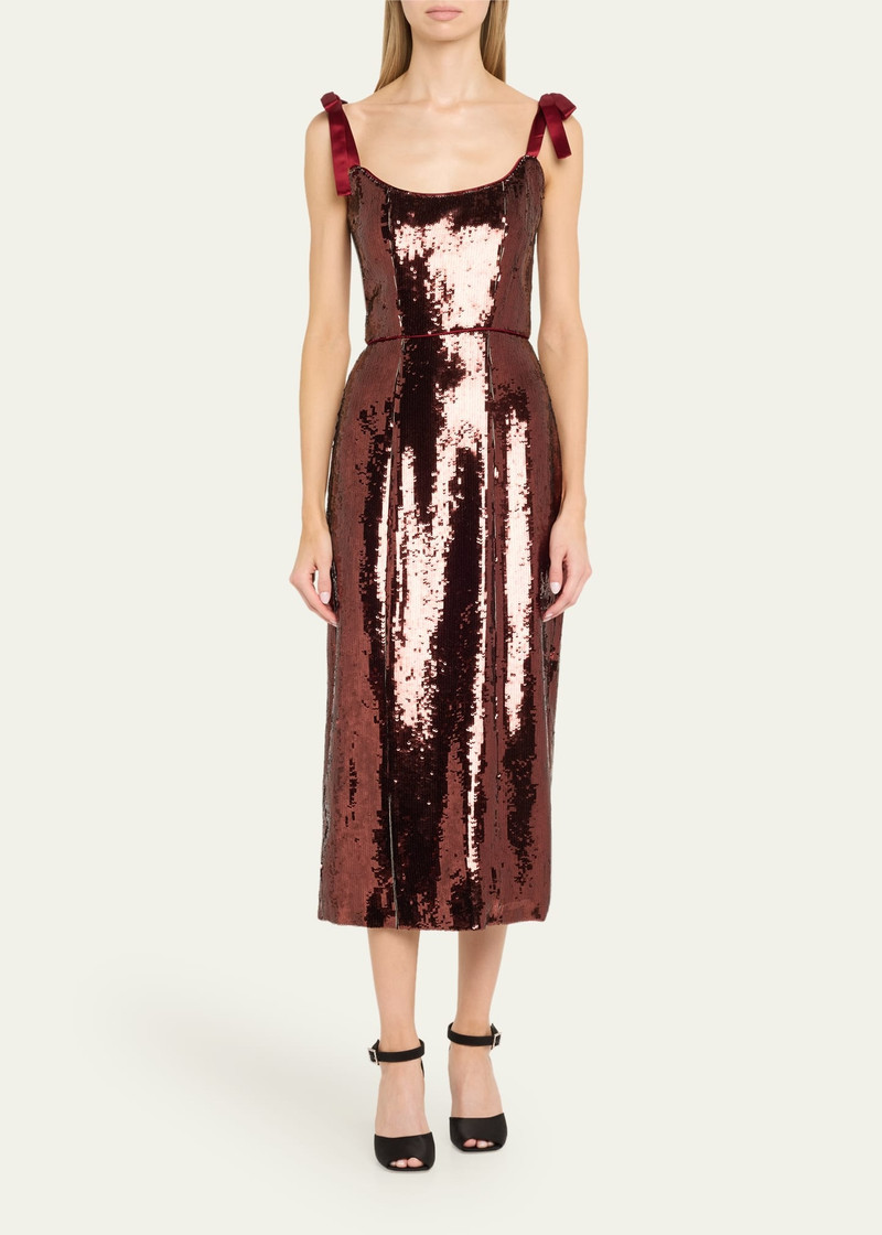 markarian Sleeveless Sequin Scoop-Neck Midi Dress outlook