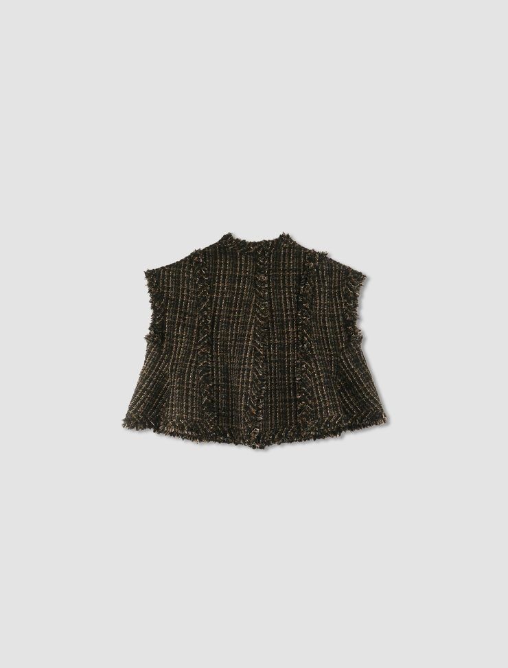 sacai ツイードジレ sacai tweed gilet | farfetch | REVERSIBLE