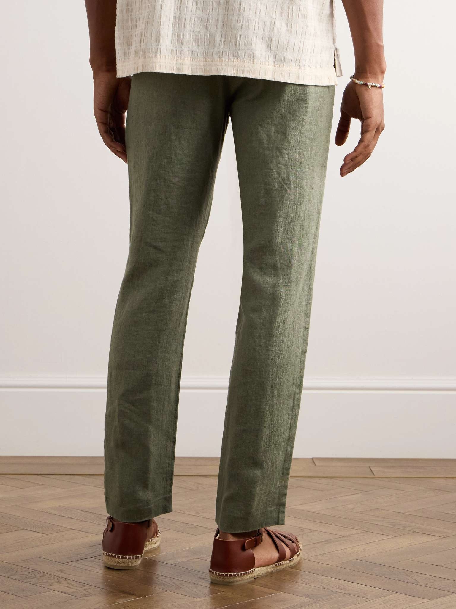 Theo 1454 Tapered Linen Trousers - 4