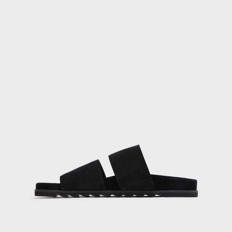 Banded Slide Sandals in Suede 3