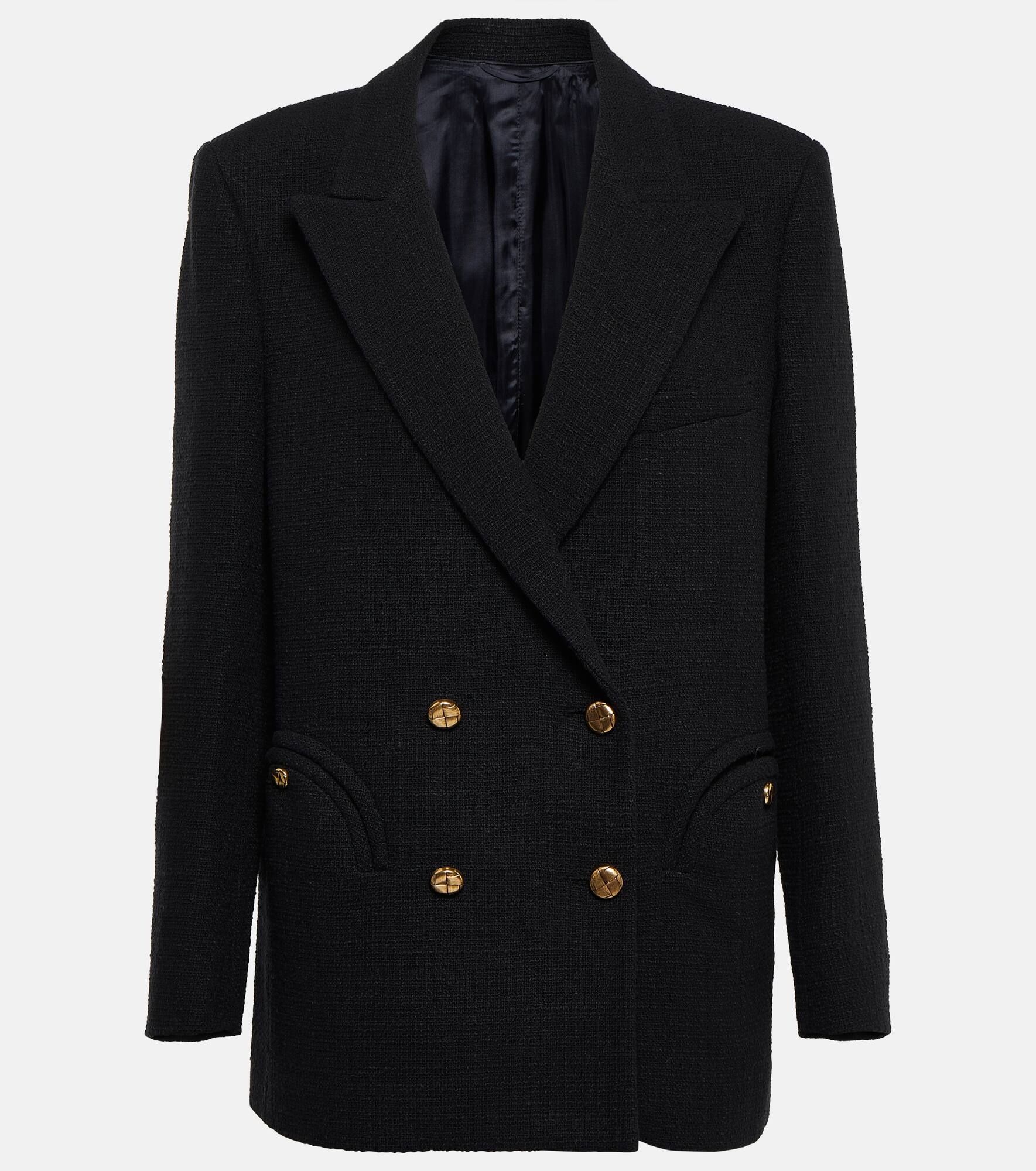 Missy double-breasted cotton-blend blazer - 1
