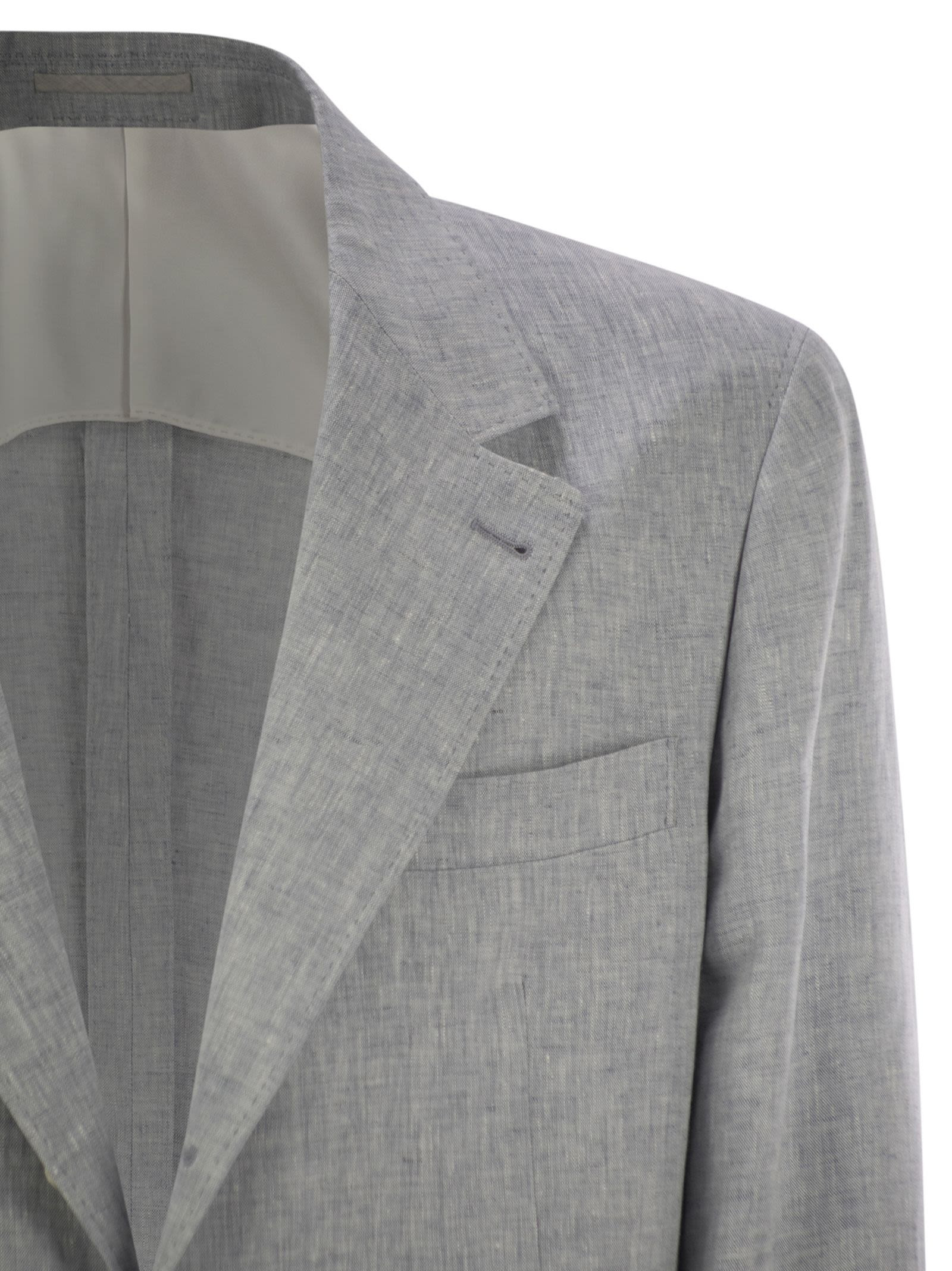Brunello Cucinelli Men Deconstructed Jacket In Délavé Linen - 4