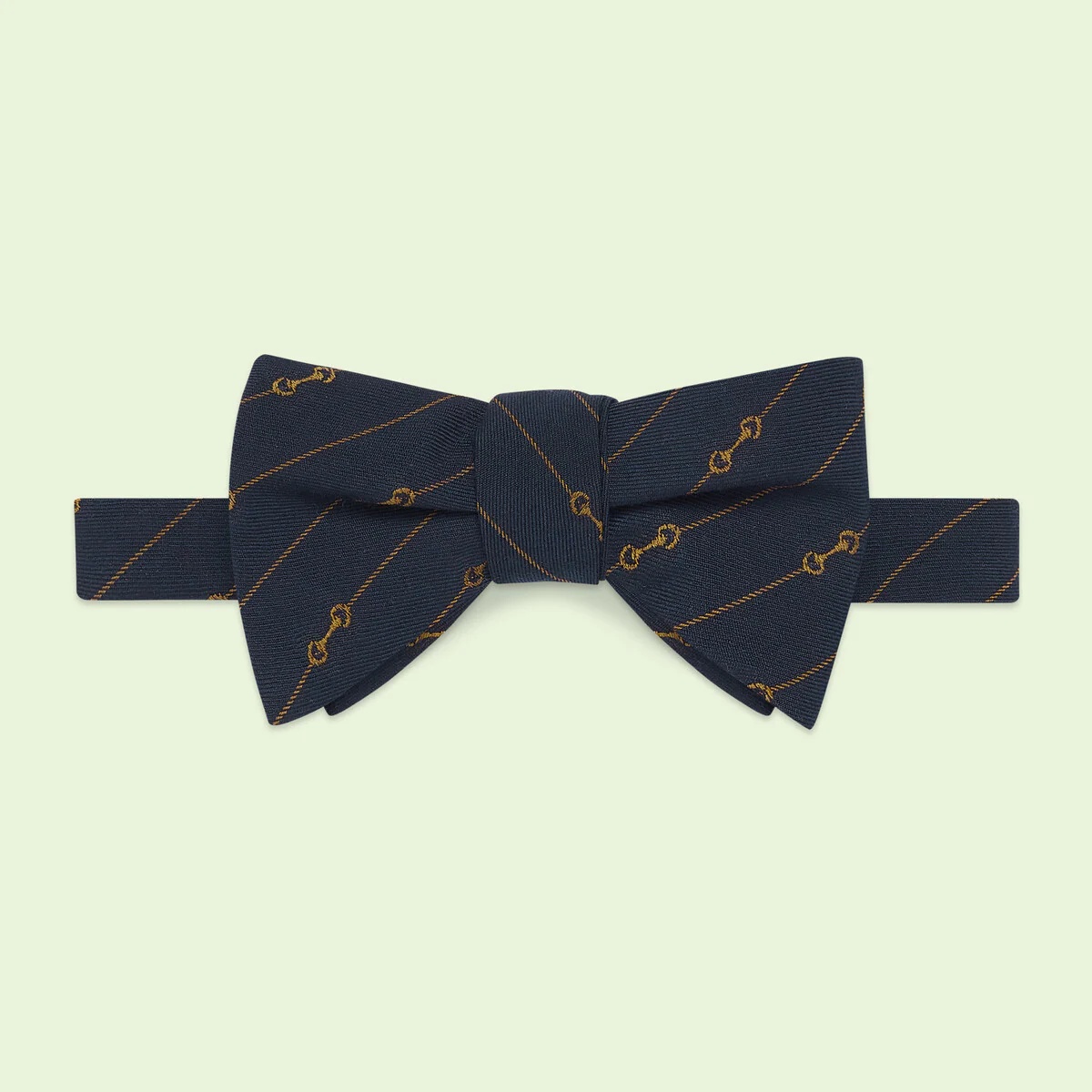 Horsebit striped wool bow tie - 1