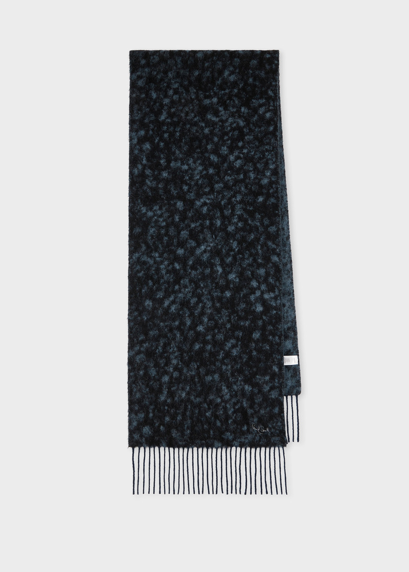 Navy Tonal Leopard Scarf 1