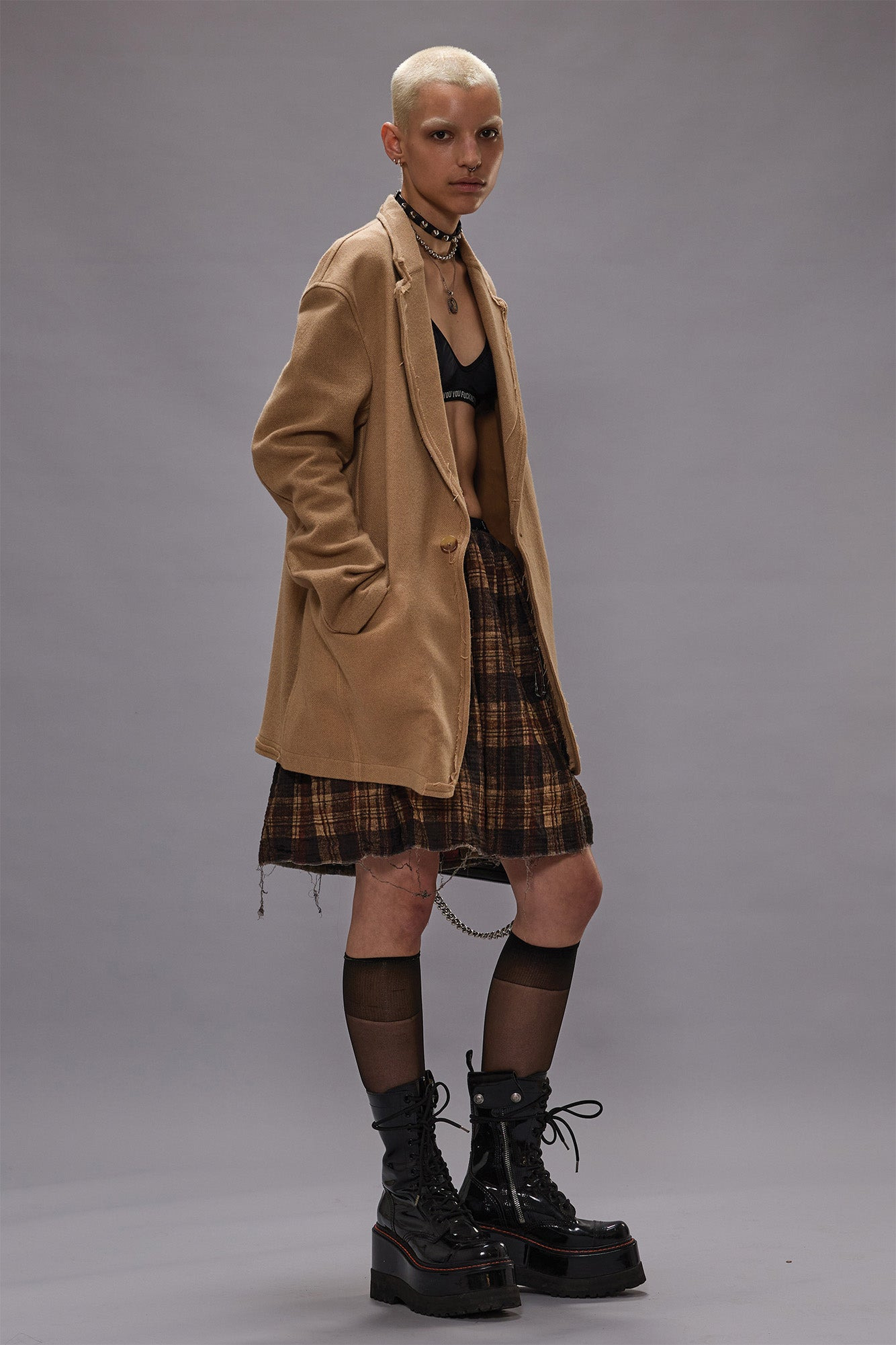 REVERSIBLE KNEE-LENGTH KILT SKIRT - 2