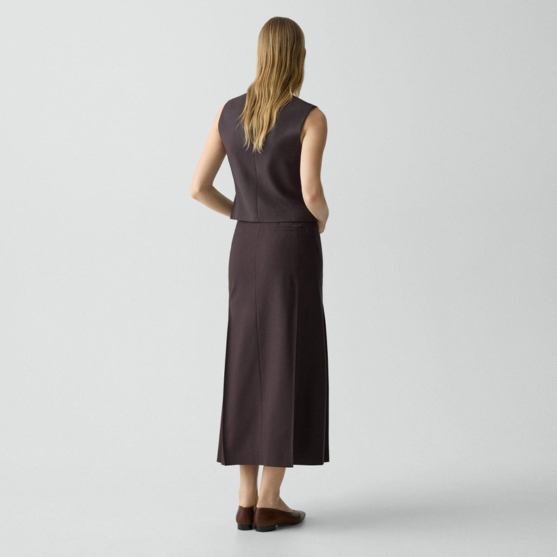 Theory Pleated Maxi Skirt in Wool-Blend Flannel outlook
