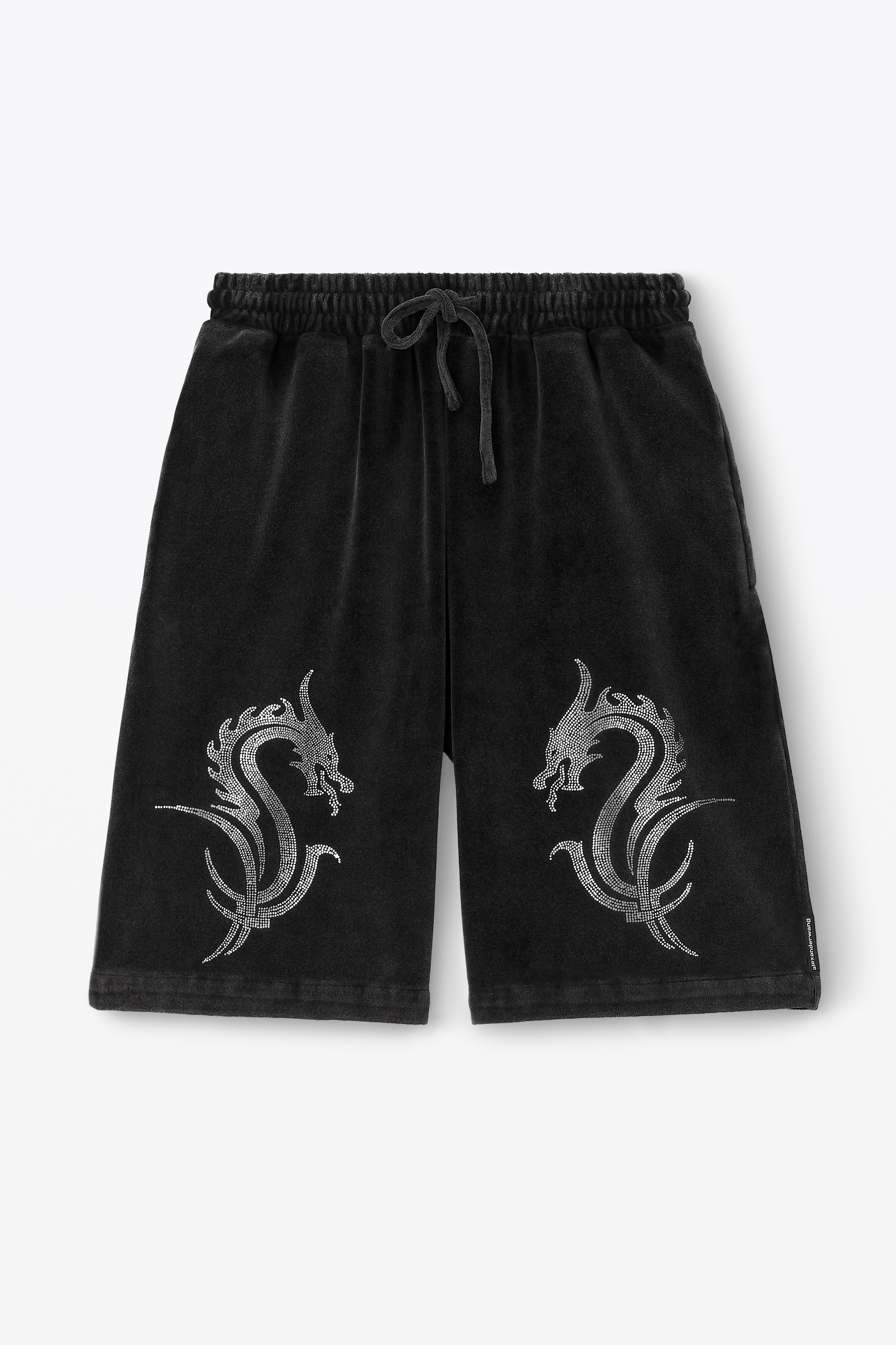 dragon crystal hotfix boxer short in velour - 1