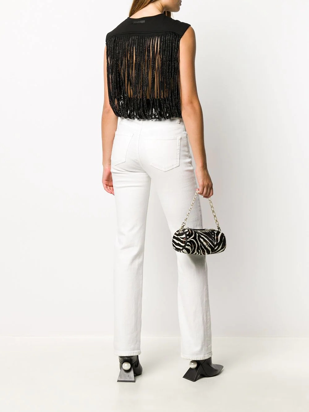 studded fringe back bodysuit - 2