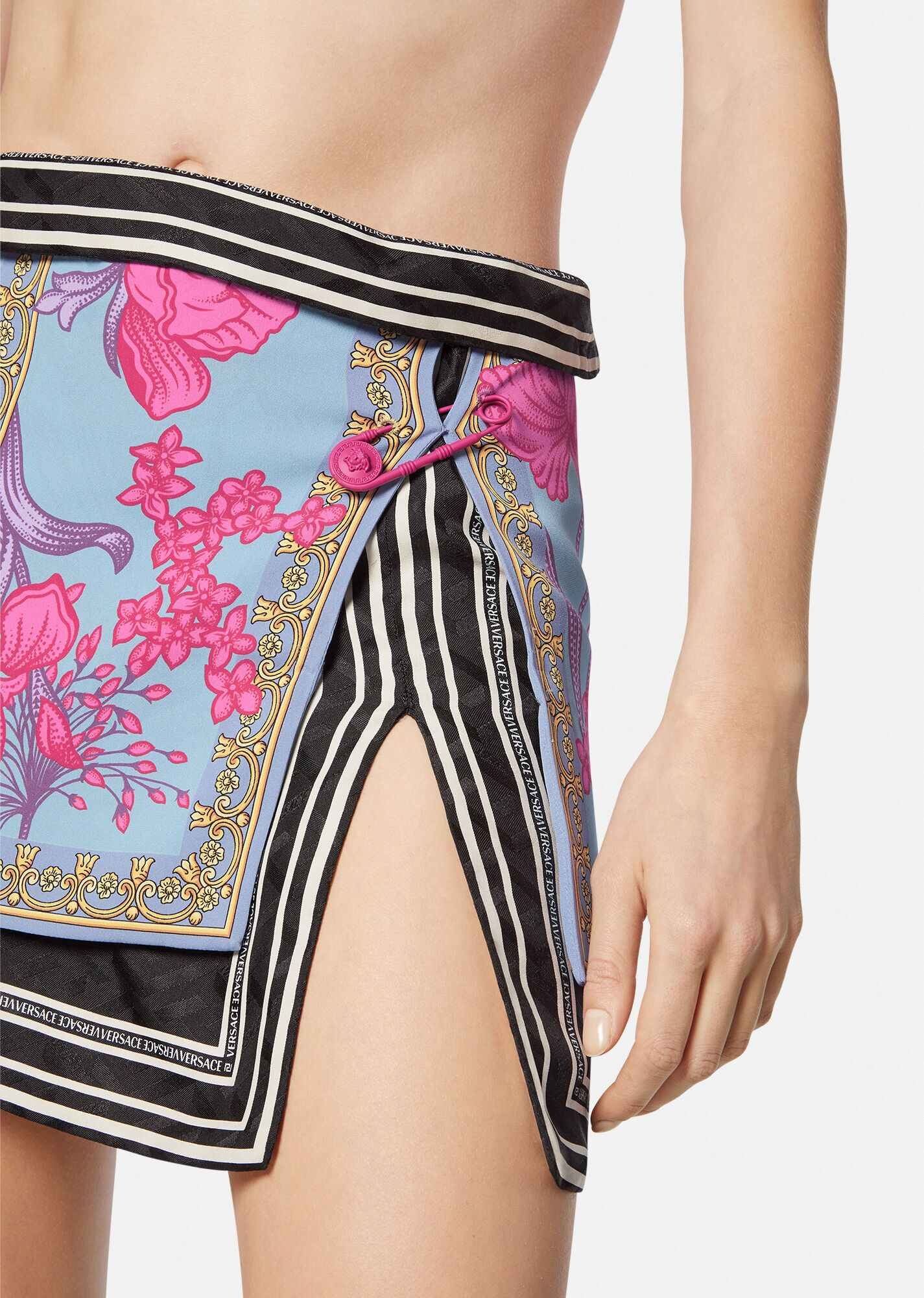 Acid Bouquet Silk Mini Skirt - 5