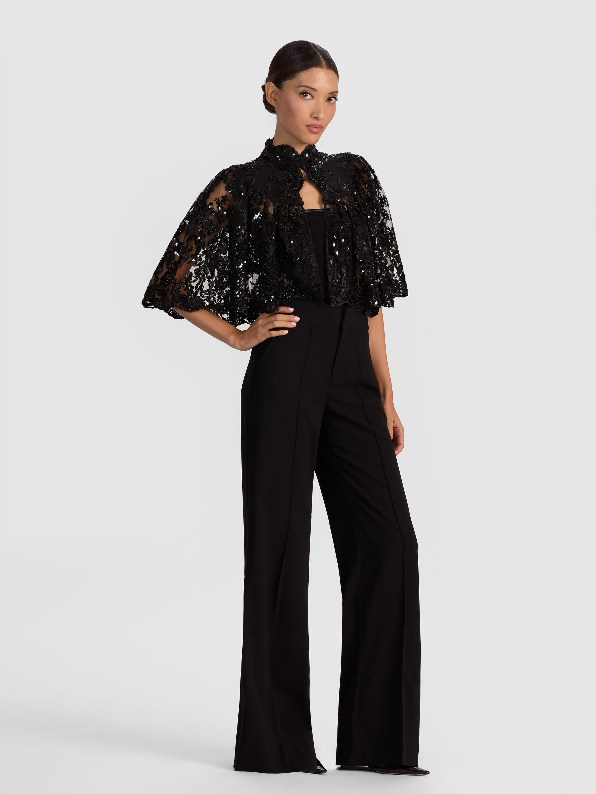 AURELIA EMBELLISHED LACE CAPELET - 6