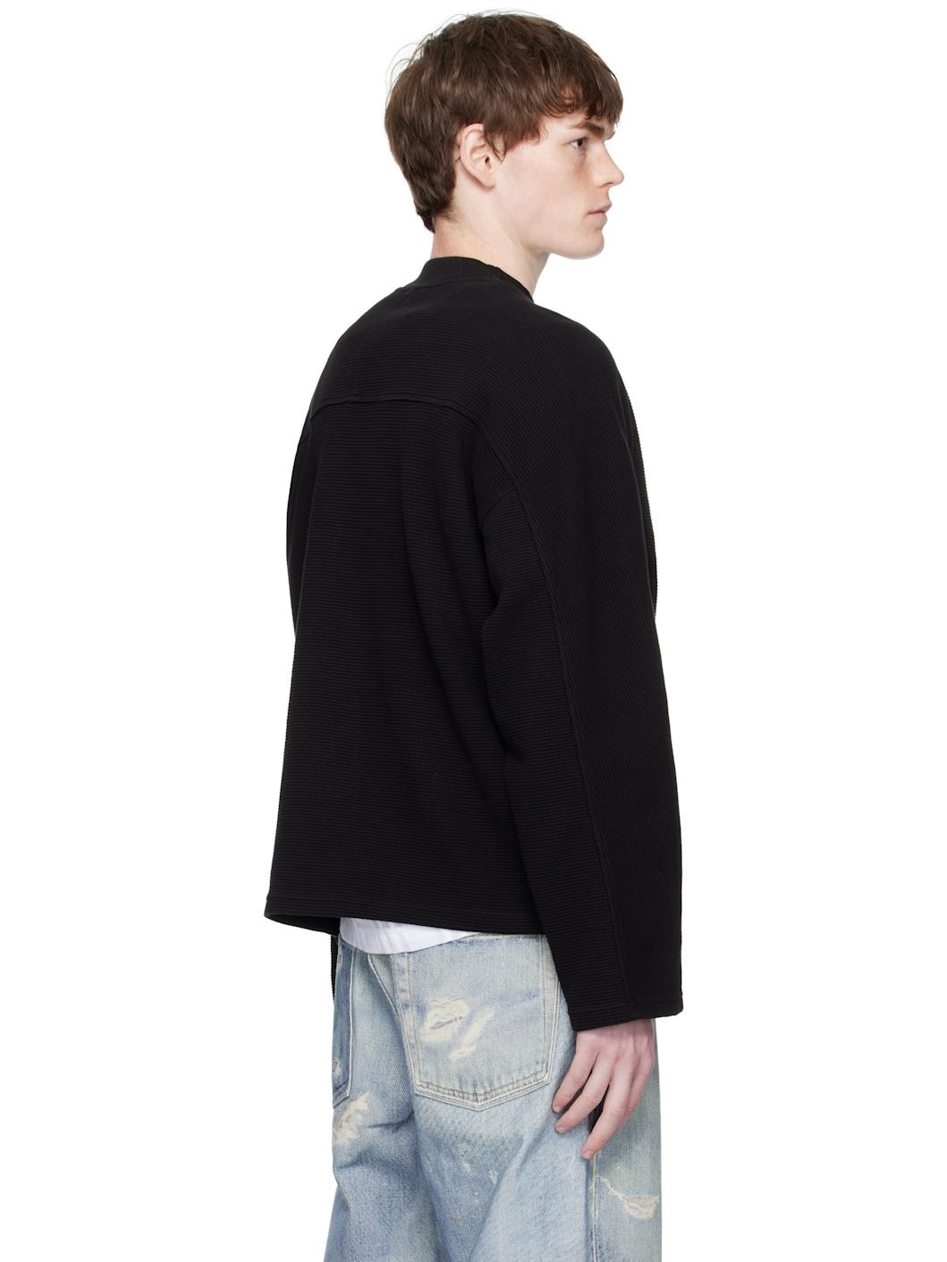 Black Waffle Long Sleeve T-shirt - 3