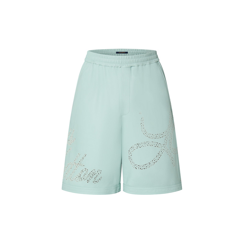 Perforated Leather Shorts 1