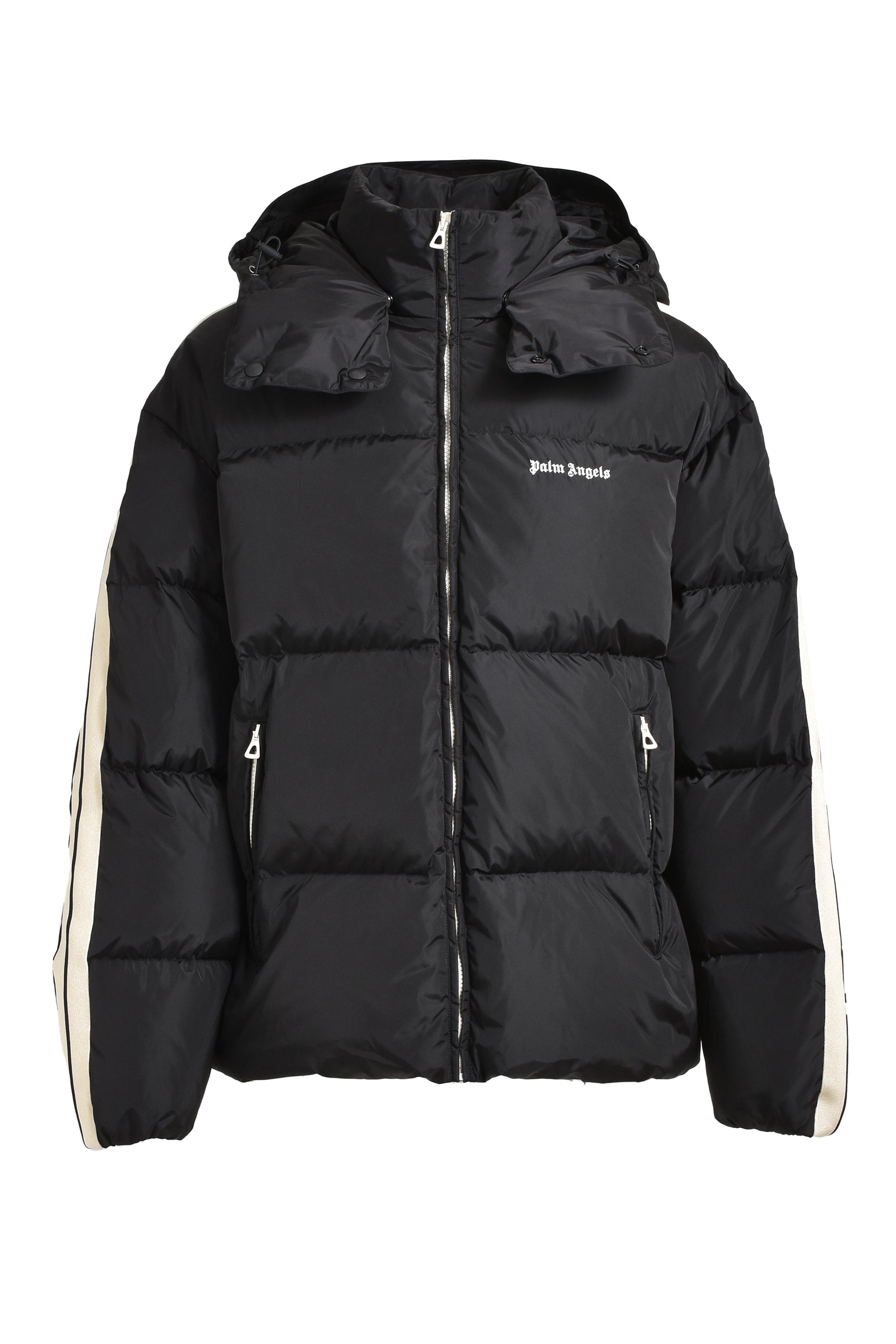 HOODED TRACK DOWN JKT / BLK OFF WHT - 1