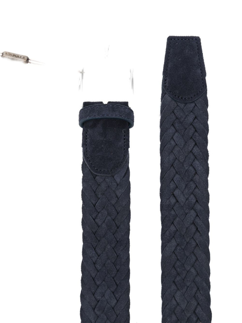 Canali braided leather belt outlook