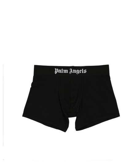 Palm Angels 2-Boxer Logo Pack Underwear, Body White/Black outlook