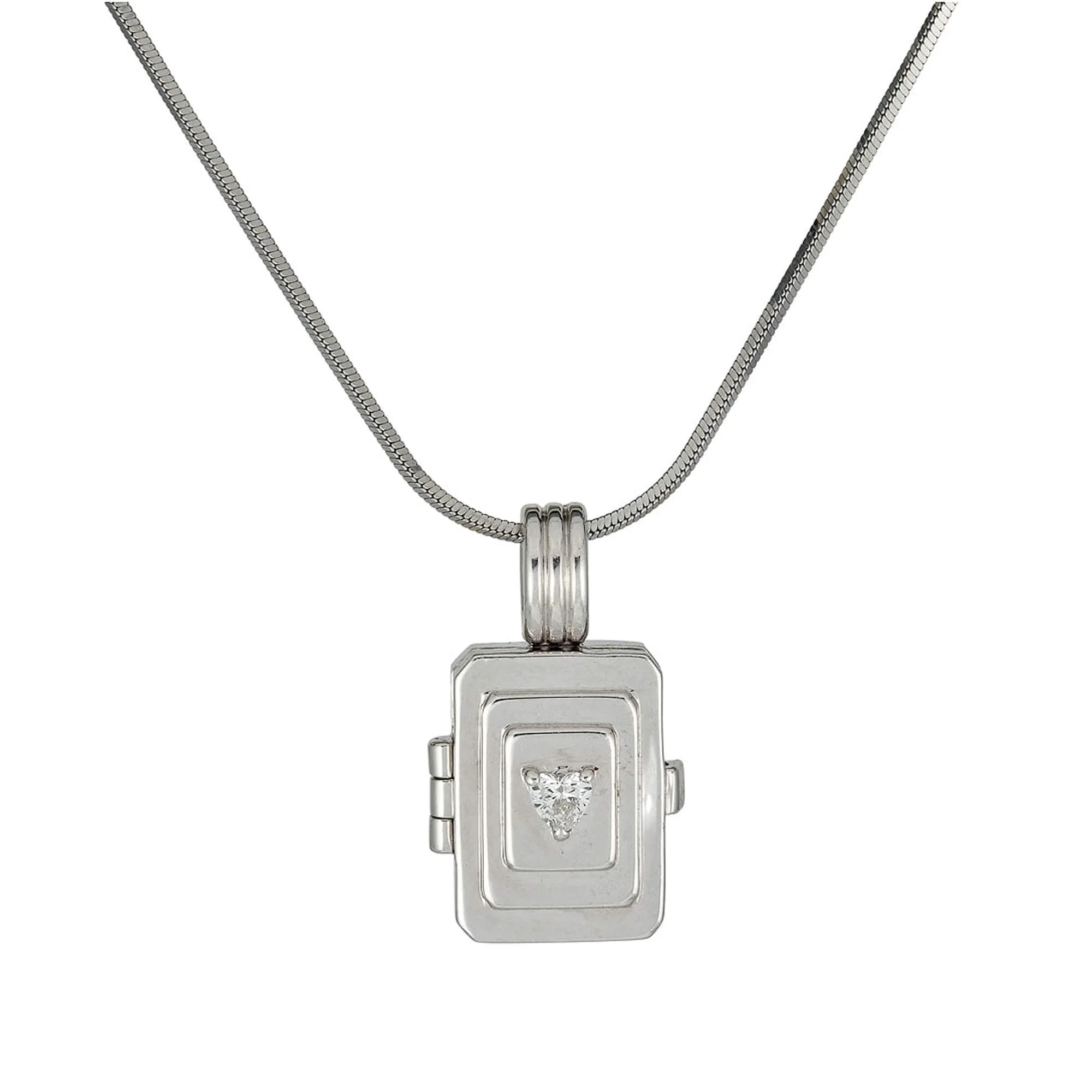 Silver Beekman Heart Locket Necklace - 1