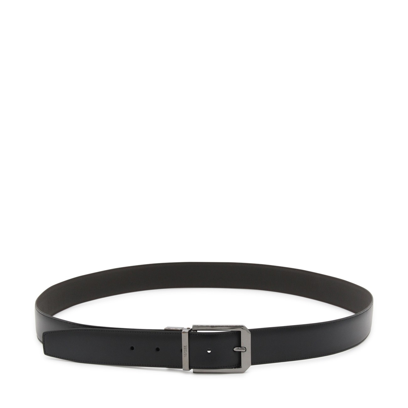 black leather belt - 1