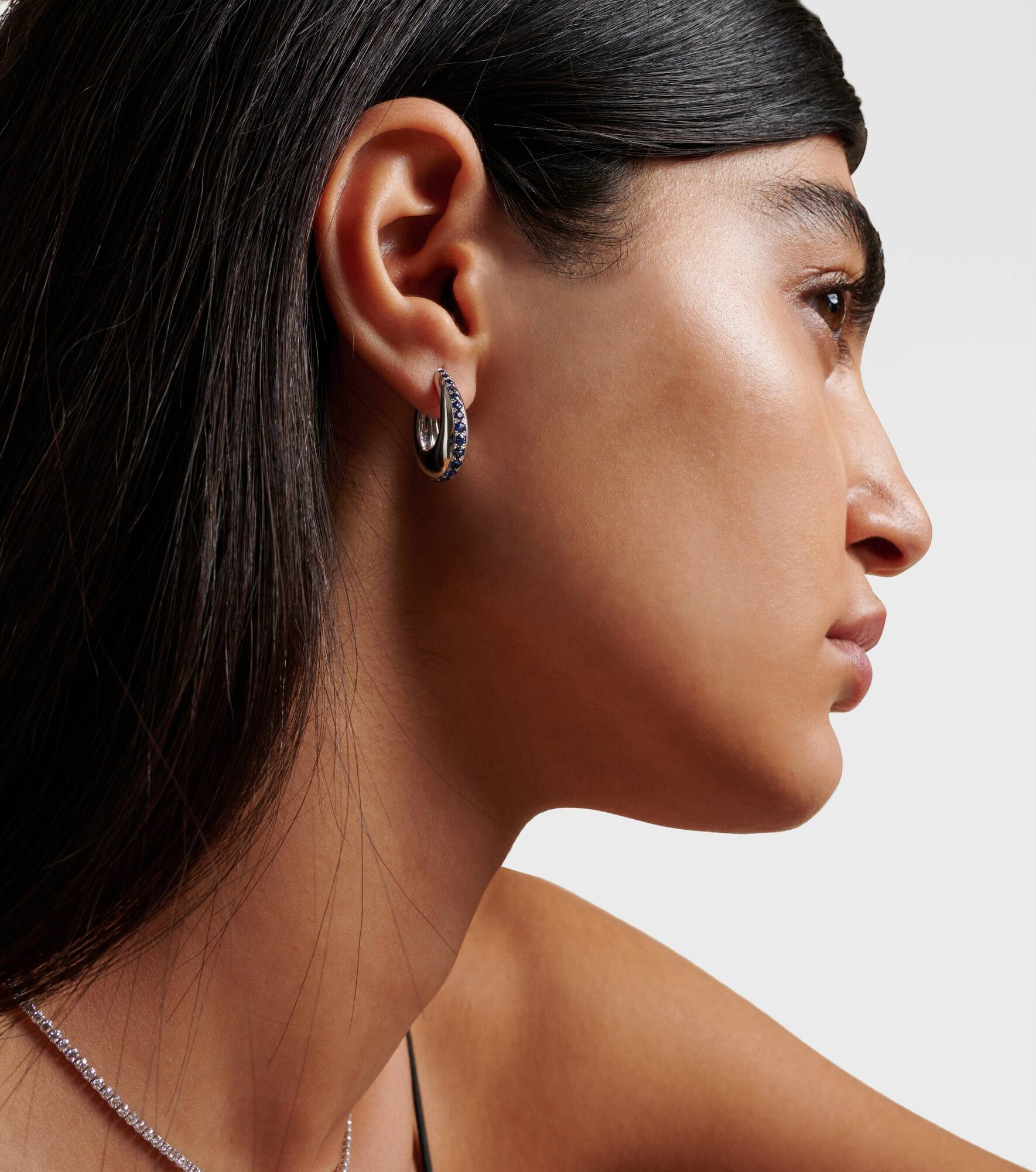 Chakra Icon 18kt white gold earrings with sapphire - 3