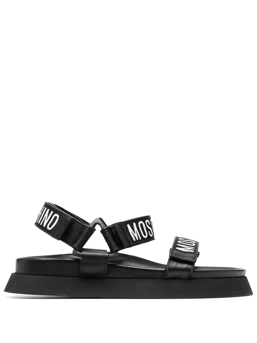 logo-tape sandals - 1