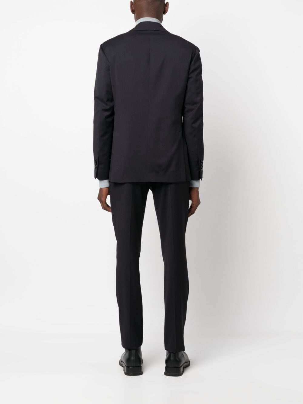 single-breasted two-piece wool suit - 4