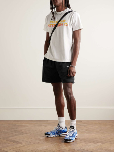 Nike Solo Swoosh Straight-Leg Logo-Embroidered Mesh Shorts outlook