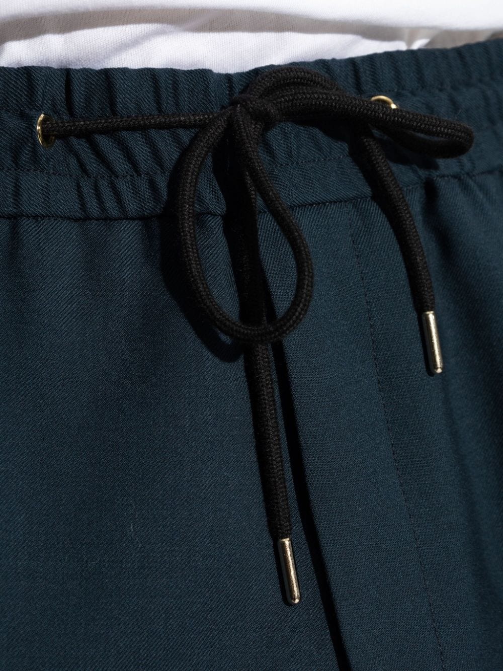 drawstring wool chino trousers - 5