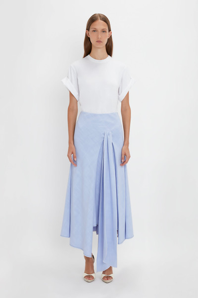 Victoria Beckham Asymmetric Tie Detail Skirt In Frost outlook