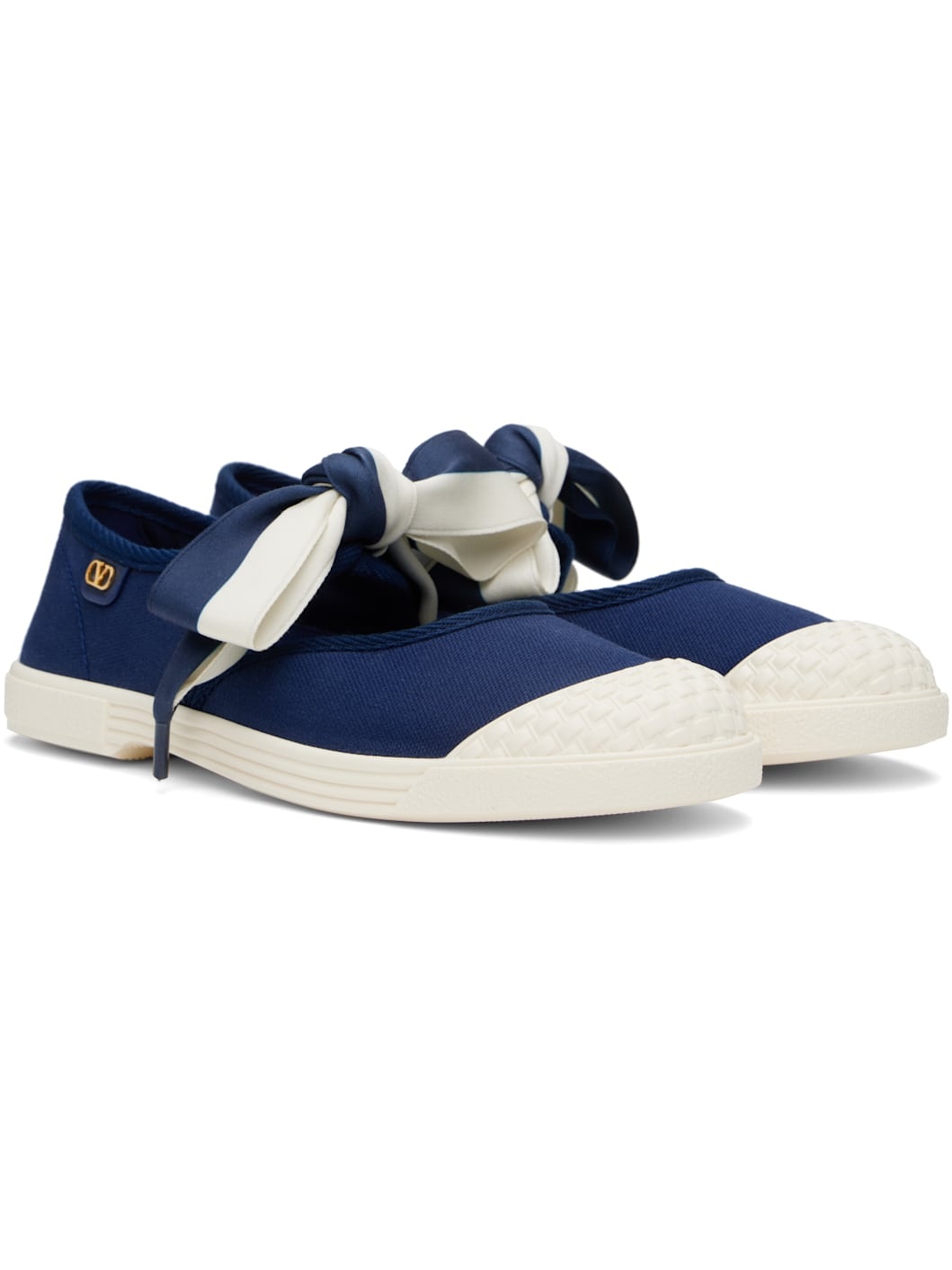Blue & Off-White Bay By Bay Ballerina Sneakers - 4