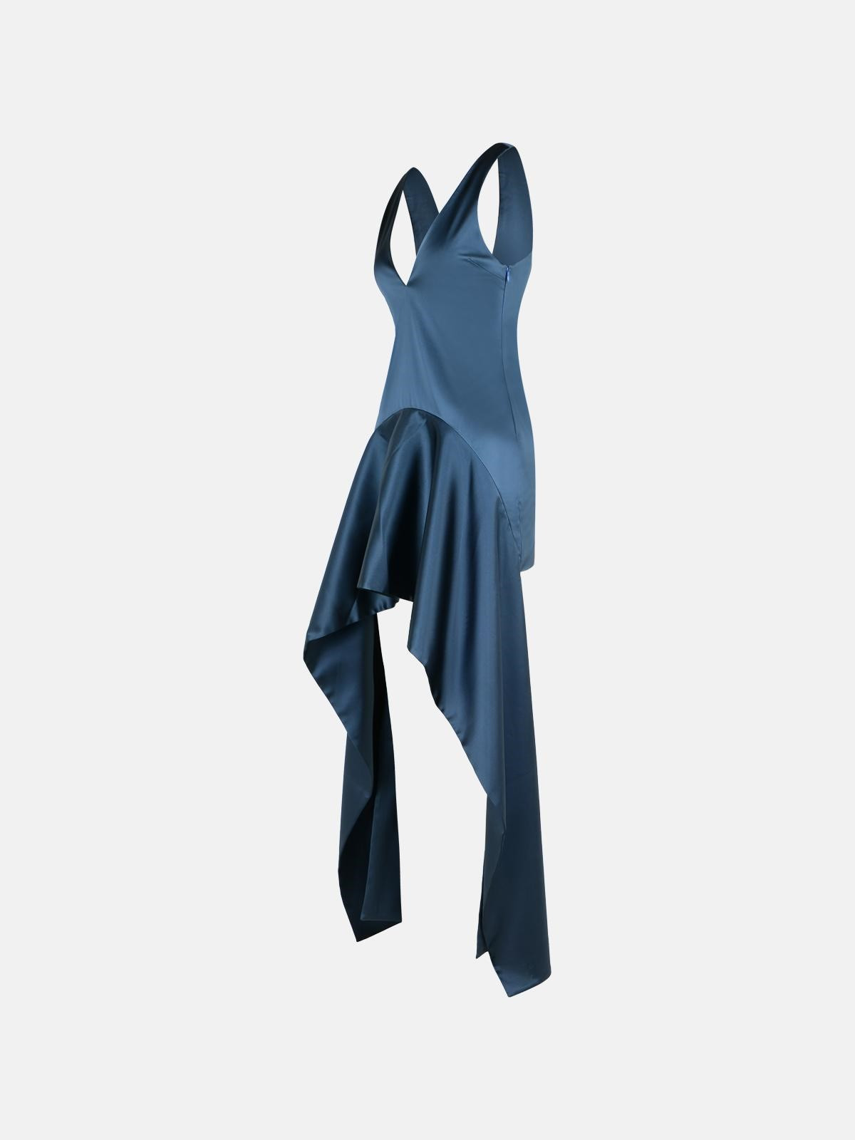 DRESS IN BLUE ACETATE BLEND - 2