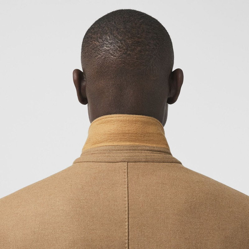 Cuff Detail Camel Hair Wool Tailored Coat 6