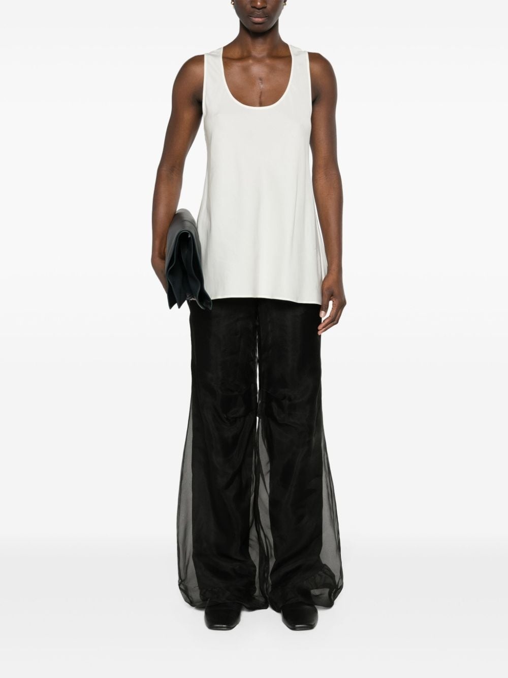scoop-neck satin tank top - 2