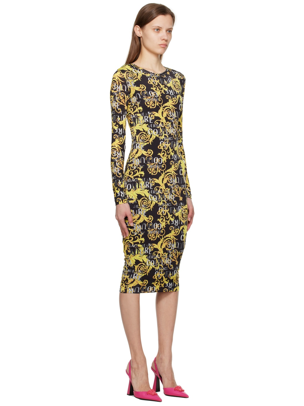 Black Graphic Midi Dress - 2