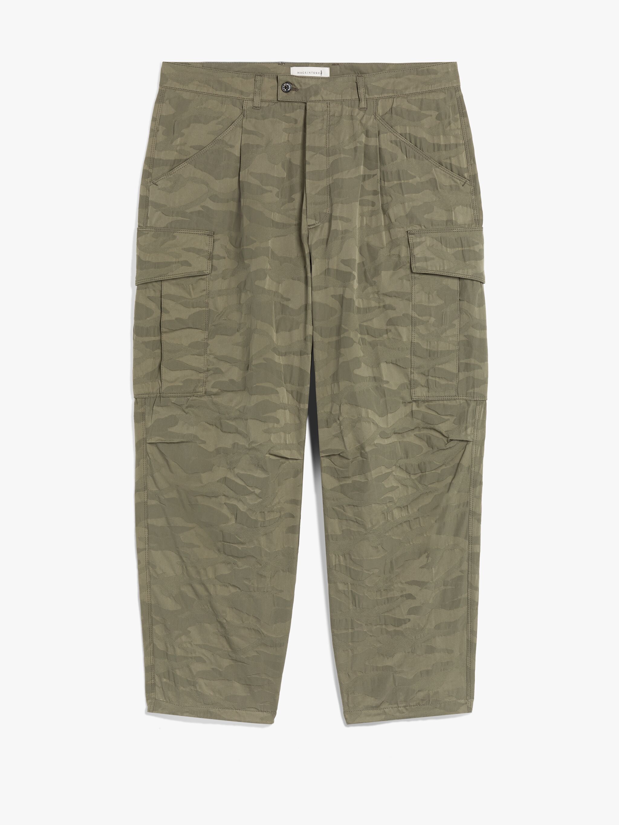 MILITARY GREEN CAMO CARGO TROUSERS - 1