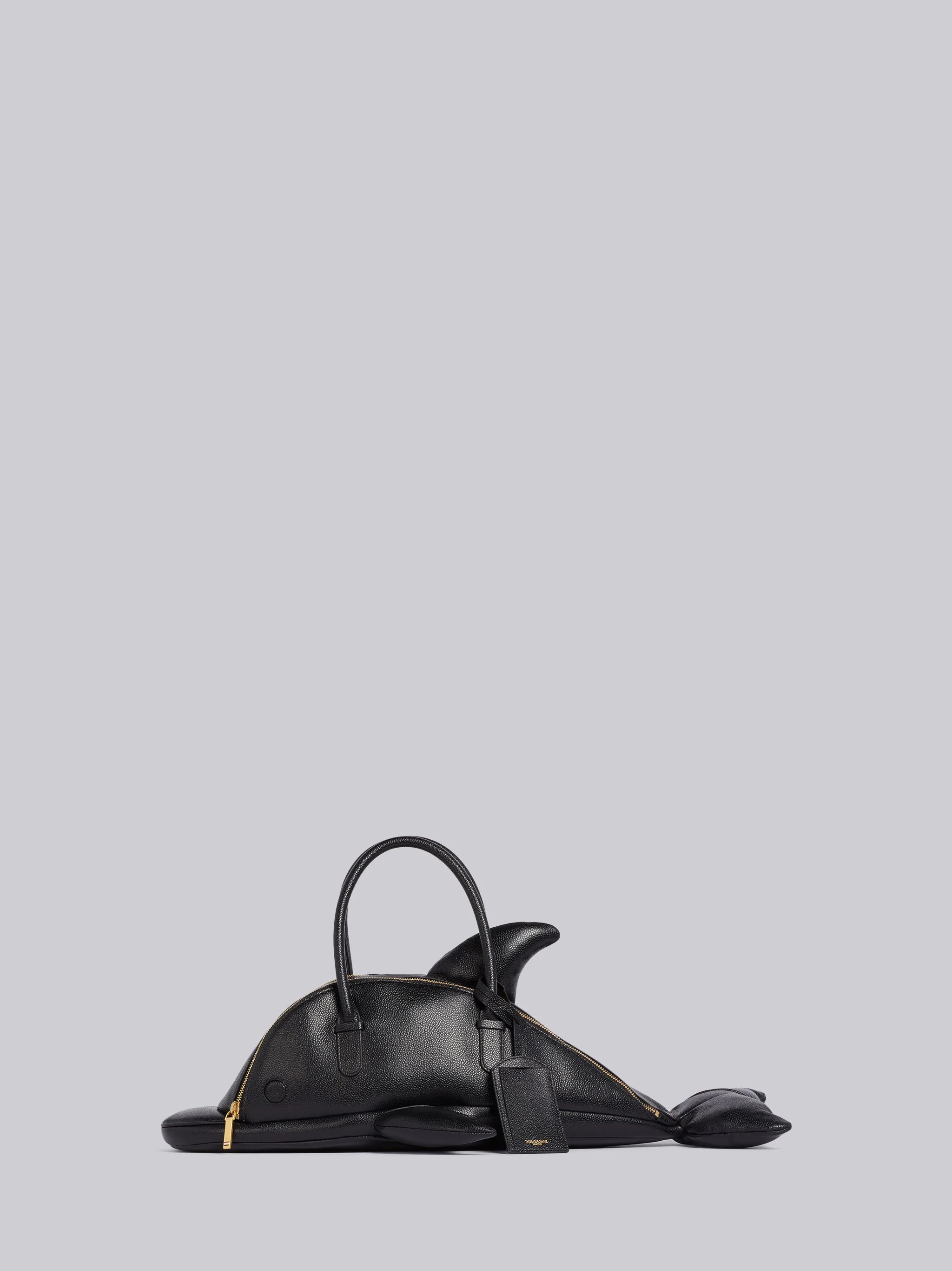 Black Pebbled Dolphin Bag - 1