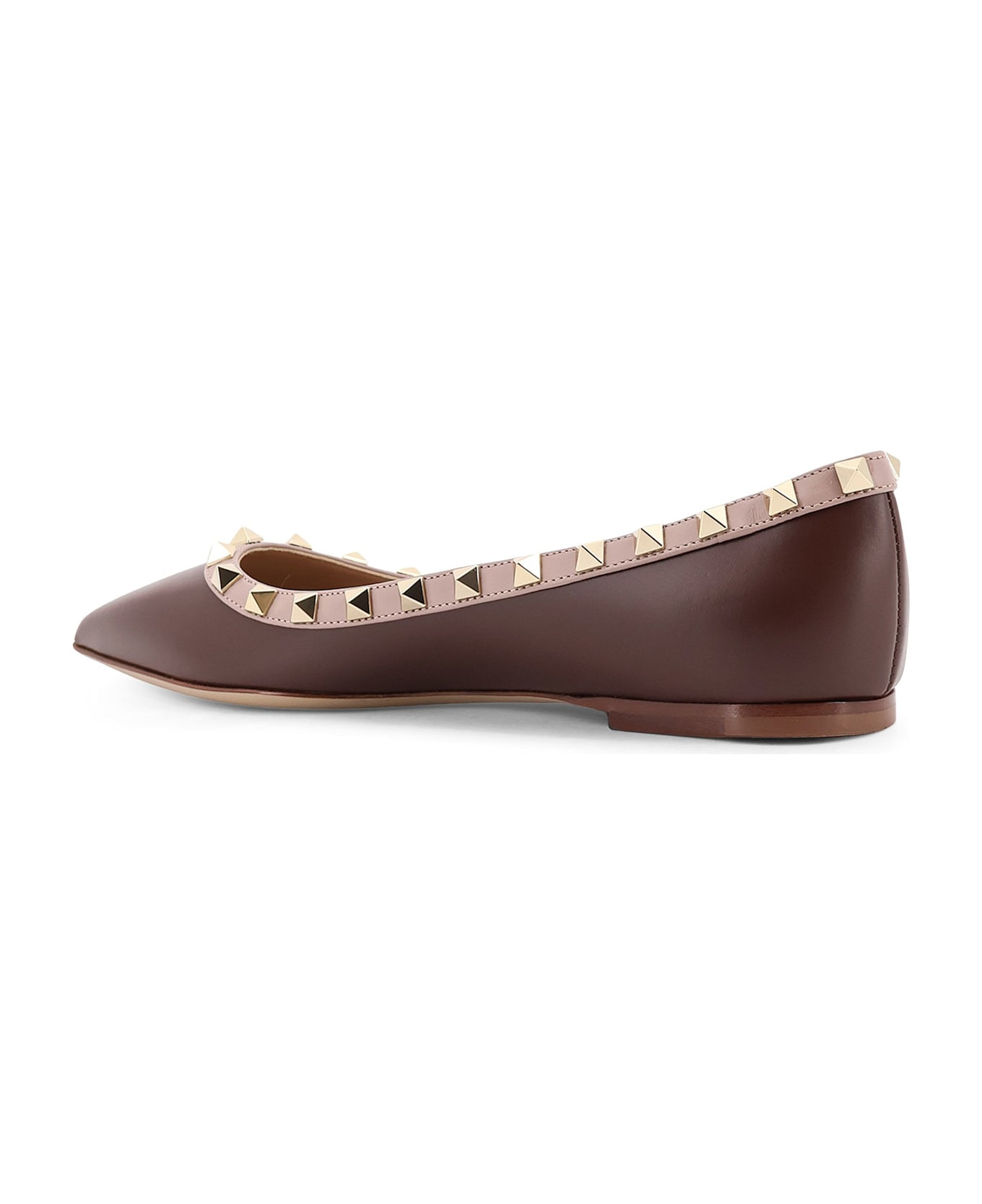 Rockstud Leather Ballerinas - 3